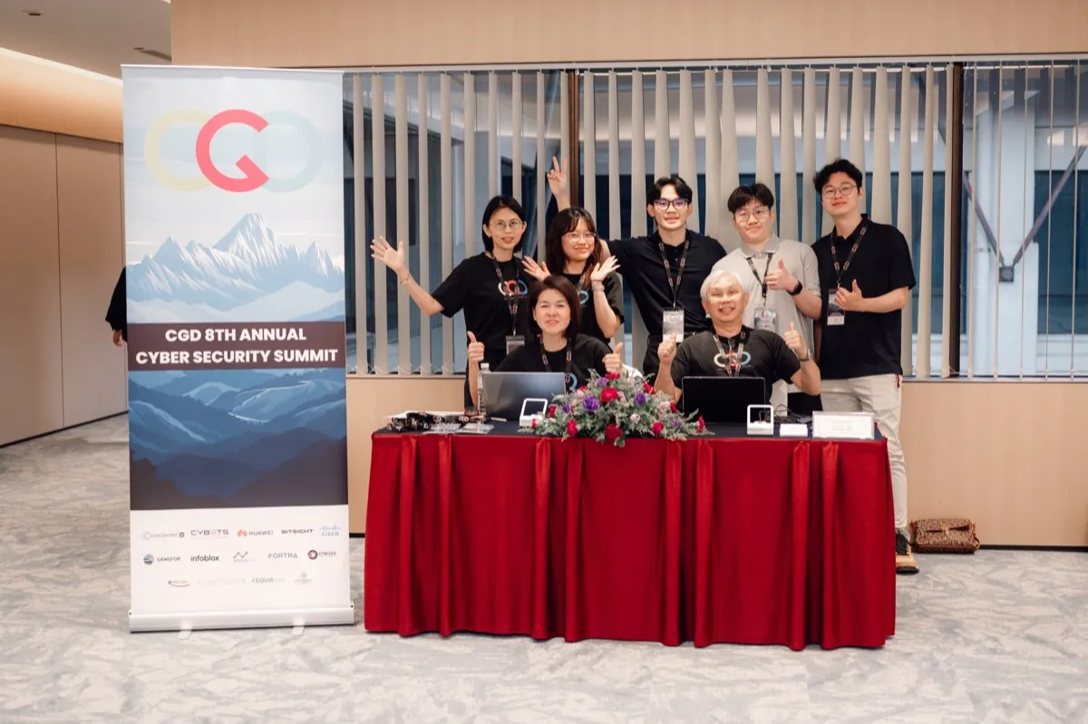 Registration desk with CGD branding on day one